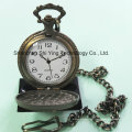 Custom Japan Movement Analog Quartz Pocket Watch with Train